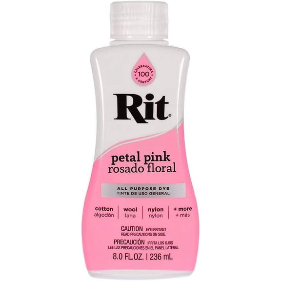 Rit Dye Liquid – Wide Selection of Colors – 8 Oz. (Petal Pink)