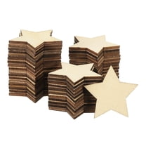 40mm Wooden Stars, 50 Pack Unfinished Wood Stars Blank Wooden Cutouts