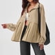 thumbnail image 5 of Chaquetas y abrigos casuales de manga larga sin capucha para mujer, moda informal, sueltos, con cuello empalmado y botones, chaquetas casuales de manga larga sin capucha, top de poliéster para mujer, 5 of 9