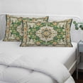 thumbnail image 4 of Green Boho Pillow Covers 12"x20", Farmhouse Tribal Vintage Tribal Texture Soft Brushed Microfiber Breathable Throw Pillow Covers, Decorative Pillowcase with Zipper for Couch Sofa Bedroom Living Room, 4 of 9