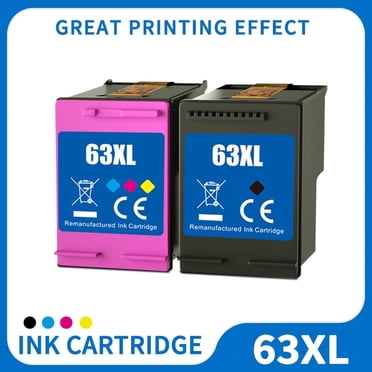 63xl Ink for HP 63 Ink Cartridges for 63xl Ink Cartridge for HP Officejet 3830 Ink 3631 3632 3830 4650 5255 5258 4655 5252 Envy 4520 4512 Printer (1 Black, 1 Tri-Color,2 Pack)