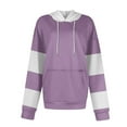 thumbnail image 4 of Fanxing Oversized Sweatshirts for Teen Girl Trendy Colorblock Fleece Hoodies Juniors Drop Shoulder Long Sleeve Pullover Hoody Tops September Clearance Purple,XXL, 4 of 6