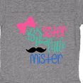 thumbnail image 3 of Inktastic Big Sister to a Little Mister Bow and Mustache Girls Baby Bodysuit, 3 of 4