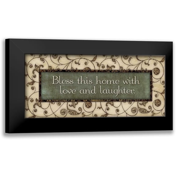 Marrott, Stephanie 14x8 Black Modern Framed Museum Art Print Titled - Bless This Home