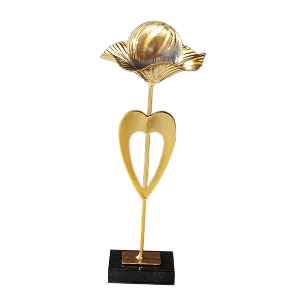 Estatua de hoja de metal, figura decorativa de bola, obra de arte coleccionable, figura de escritorio, escultura para sala de estar, Festival, regalo Con Amor 5x5x23.5cm