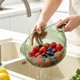 thumbnail image 4 of Multifunctional Rice Strainer with Handle, Fine Mesh Plastic Colander for Washing Fruits Vegetables Draining Pasta, Space-Saving Kitchen Basket, 4 of 5