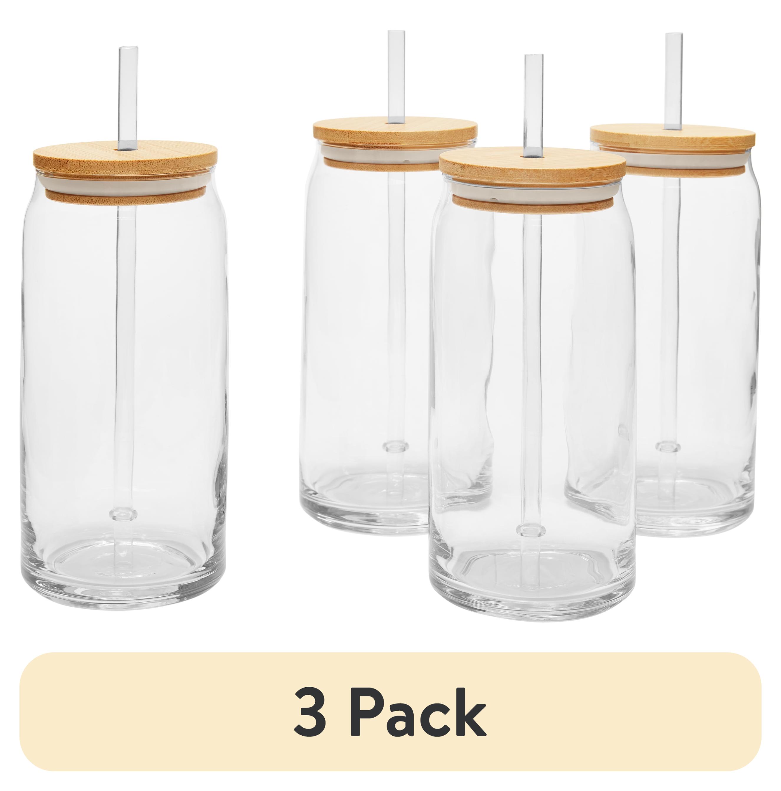 Mainstays Briar Can Glass Drinkware Set, 20 oz, 4-Piece
