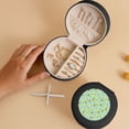 thumbnail image 5 of Fuzoiu Avocado and Hearts Print Portable Jewelry Box,Round Mini Leather Travel Jewelry Case,Small Travel Jewelry Organizer,Jewelry Holder for Ring Necklace Earring for Women Girls-Black, 5 of 7