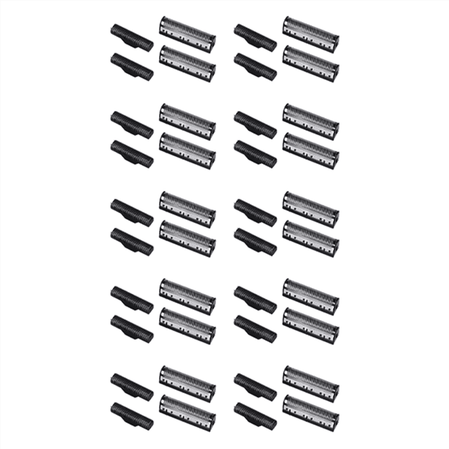 10Set Clipper Blade for Km-1102 Clipper Electric Shaver Parts Net Silver,20 x Cutter head 20 x Cutter nets,Silver