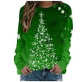 thumbnail image 2 of Savings Fall ClothesChristmas Sweatshirts for Women Printed Crewneck Long Sleeve Casual Sweater Ladies Winter Loose Blouses (S, D Green), 2 of 4