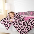 thumbnail image 4 of Manfei Girls Pink Leopard Print Queen Comforter Set 3 Pieces, Glitter Personalized Letter H Bedding Sets, Cheetah Print Monogrammed Bedding Comforter Set, Ultra Soft Home Decor, 4 of 8