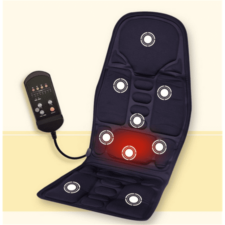 Motor Heated Massage Mat - Car Massage Seats,Black Comfortable Car Seat Back Neck Lumbar Massage Cushion Heated Mat Pad Massager