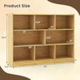 thumbnail image 3 of 8 Cubes Organizer Bookcase, 3-Tier Open Bookshelf, Horizontal Storage Cabinet with Anti-Tilt Device, Floor Standing Wooden Book Display Shelves for Bedroom, Classroom, Office, 3 of 9