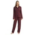thumbnail image 2 of LNFINTDO Matching Couple Pajama Set, Mens and Womens Flannel Pajama Sets, Button Down Shirts & Flannel Pjs Pants, Red Stripe, Small, 2 of 8