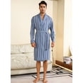 thumbnail image 5 of Men'S Striped Bathrobe With Belt, 5 of 5
