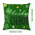 thumbnail image 3 of Tuvgenk St. Patrick‘s Day Pillow Cover 18x18 Inch Irish Printed Linen Decorative Throw Pillow Cover for Sofa Chair Home Decor, 3 of 5