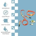 thumbnail image 5 of THE LICKER STORE Luna Small 8FT Adjustable 6-in-1 Waterproof Hands-Free Leash and Collar with LED Flashlight, Bag Dispenser, and Poop Bag Holder, Dark Orange/Light Orange, WLK1004A-5SET, 5 of 7
