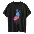 thumbnail image 1 of Aayomet Summer Tops Short Sleeve Tshirts,Womens Summer Crewneck Graphic Tee Shirt Blouse Tops,Black XL, 1 of 3