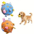 Interactive Dog Toy with Crinkle Paper and Ribbon Tags, Blue Corgi ...
