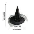 thumbnail image 3 of Awdenio Halloween Party Witch Hat Lace Mask Mysterious Magician Black Witch Hat Polyester Tafu Gauze Hat Clothin Hats, 3 of 3