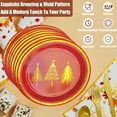 thumbnail image 4 of 10-Pack Gold Foil Red Christmas Party Plates, Gold Decorated Disposable Dinnerware, Holiday Celebration Tableware, Party Supplies for Festive Gatherings, 4 of 8