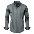 thumbnail image 4 of Thrilos Dress Shirts for Men Button Up Long Sleeve Tops Formal Business Shirts Pleated Wrinkle Free Work Shirts, 4 of 9