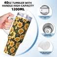 thumbnail image 3 of Daiia Vintage Black Plaid Sunflower Printed 40 oz Tumbler with Handle,Ice Bully Insulated Tumbler 2 in 1 Lid Insulated Water Bottle Stainless Steel Travel Coffee Mug, 3 of 8