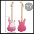 thumbnail image 3 of Ashthorpe Kit de guitarra eléctrica para principiantes de 30 pulgadas con amplificador (rosa), paquete básico para principiantes con bolsa, cuerdas, correa y púas, 3 of 5