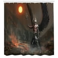 thumbnail image 3 of Ambesonne Fantasy Shower Curtain, Necromancer Knight Wings, 69"Wx84"L, Yellow and Brown, 3 of 3