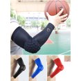 thumbnail image 1 of LELINTA 1 Pair Honeycomb Crashproof Elbow Sleeve Pad - Protective Compression Arm Guard Sleeve Support for Basketball Football Volleyball Baseball Softball Outdoor Sports Blue Size M/L/XL/2XL, 1 of 3