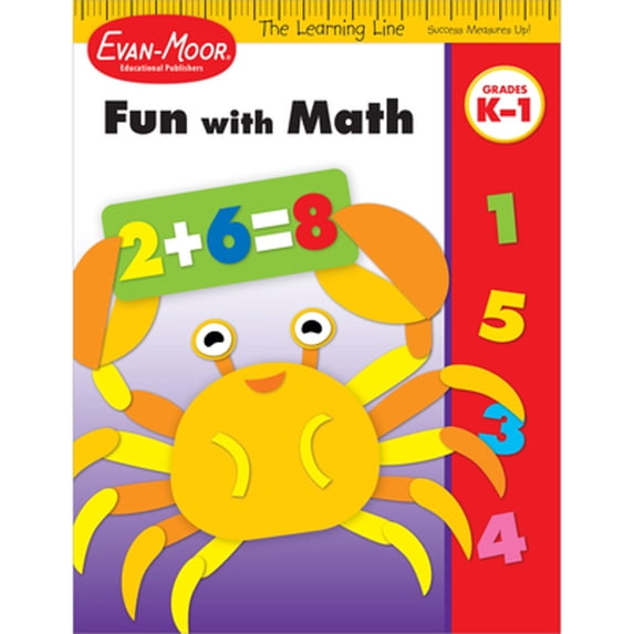 Pre-Owned Evan-Moor Learning Line: Fun with Math, Kindergarten - Grade 1 Workbook