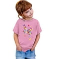 thumbnail image 4 of Toddler Tshirts Girls 4t Round Neck Letter Print Girls' Short-Sleeve Shirts and Tops Everyday Tee Shirt Girls' Tops, Tees & Blouses 6-7 Years,Pink, 4 of 4