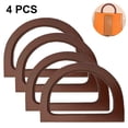 thumbnail image 1 of Xiao Hua Reemplazo de asa de madera para bolso de 4 piezas, suministros para hacer carteras de bolso en forma de D, marrón, 1 of 5