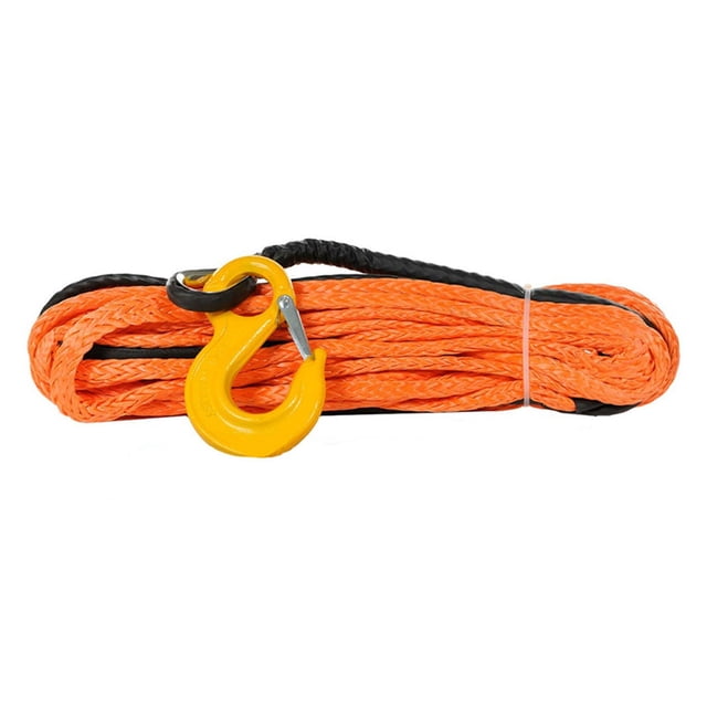 10mm X 30m Rope Synthetic Uhmwpe Winch Line With Hook For Off Road 4x4 Vehicle Tools(Orange , Red , Blue , Gray) ,Durable & Safe