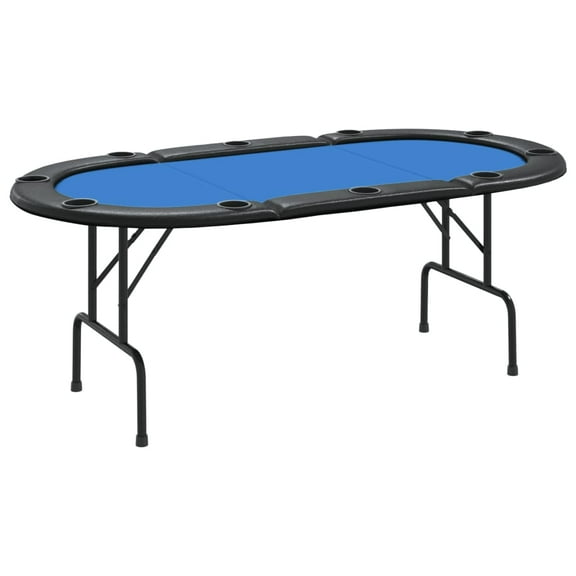 vidaXL Foldable 10-Player Poker Table Card Gaming Table, Blue & Green