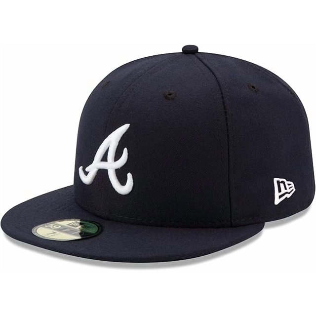 New Era flat-brim hardtop baseball cap, a themed cap for the Atlanta Braves of Major League Baseball (MLB).