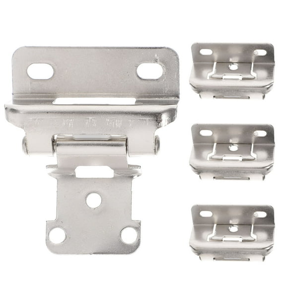 Worgeous 4Pcs Iron Silver Cabinet Hinges Self Closing for Kitchen Cabinets and Furniture 11.8*7.9*3.9in