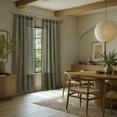 thumbnail image 5 of No. 918 Anders 2-pack Faux Linen 3-in-1 Versatile Hanging Semi-Sheer Back Tab/Rod Pocket Curtain Panel Pair with Ring Clips, Olive, 37"W x 84"L (2 Panels), 5 of 8
