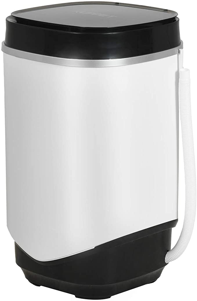 KUPPET Mini Washing Machine Compact Portable Washer with Spin Basket and Drain Hose,Black+ White