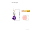 thumbnail image 3 of ANGARA Natural Pear-Shaped Amethyst V-Bale Pendant in 14K Rose Gold for Women (Size-7x5mm) | February Birthstone, Birthday, Anniversary, Jewelry Gift for Women | Natural Amethyst Necklace, 3 of 8