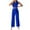 Dark Blue, variant on Ohufall Summer 2 Piece Outfits for Women Sleeveless Matching Sets Button Down Lapel Vest with High Wasit Wide Leg Pants