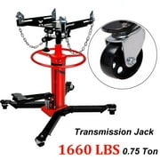 Jacgood Hydraulic Transmission Jack with 360Swivel Wheels Lift Hoist,1660 LBS 2 Stage,Red