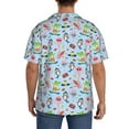 thumbnail image 3 of Pofeuu Cartoon Animals Print Mens Casual Short Sleeve Shirts Beach Summer Spread Collar Pocket Tops Men's Casual Short-sleeved Shirt-Medium, 3 of 5