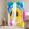 thumbnail image 3 of Feelyou Vibrant Yellow Sunflower Black Out Curtains, Boho Damask Flower Print Curtains Pack of 2 (42x63 Each), Rustic Farmhouse Bedroom Curtains, Blackout Curtains Bedroom Decor, 3 of 6