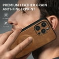 thumbnail image 2 of for iPhone 16 Pro Premium PU Leather + TPU Back Case, Magsafe Anti-Scratch Lightweight Ultra Slim Shockproof Protective Anti-Fall Business Phone Case for iPhone 16 Pro, Brown, 2 of 9