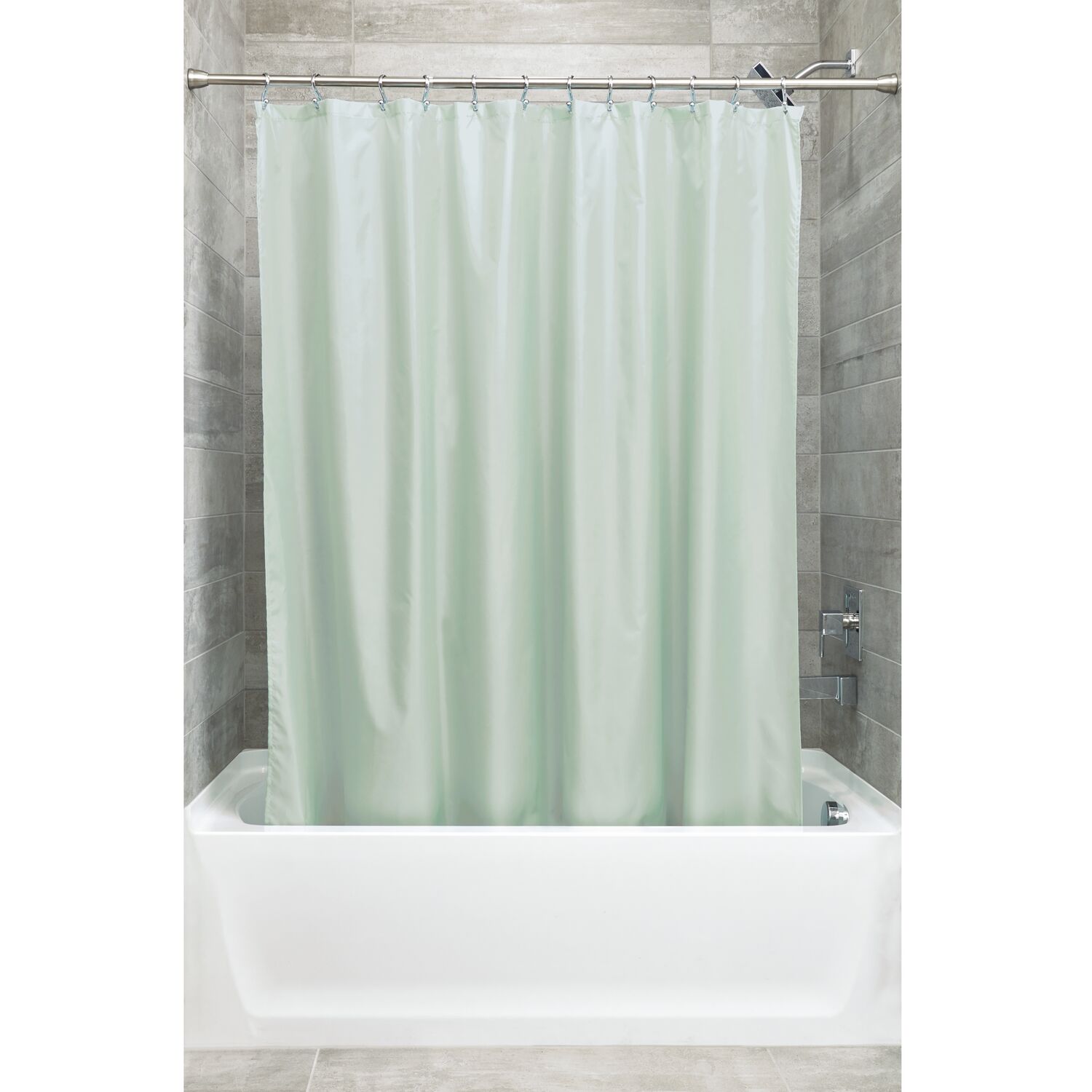 iDesign Seafoam Green Poly Shower Curtain Liners, 72" X 72", Set of 2