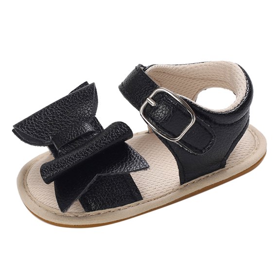 MKHSQHDG Baby Sandals Size 2 Wide Spring and Summer Children Baby Toddler Shoes Boys and Girls Sandals Solid Color Bow Buckle Open Toe Cute and Comfortable 0-6 Months