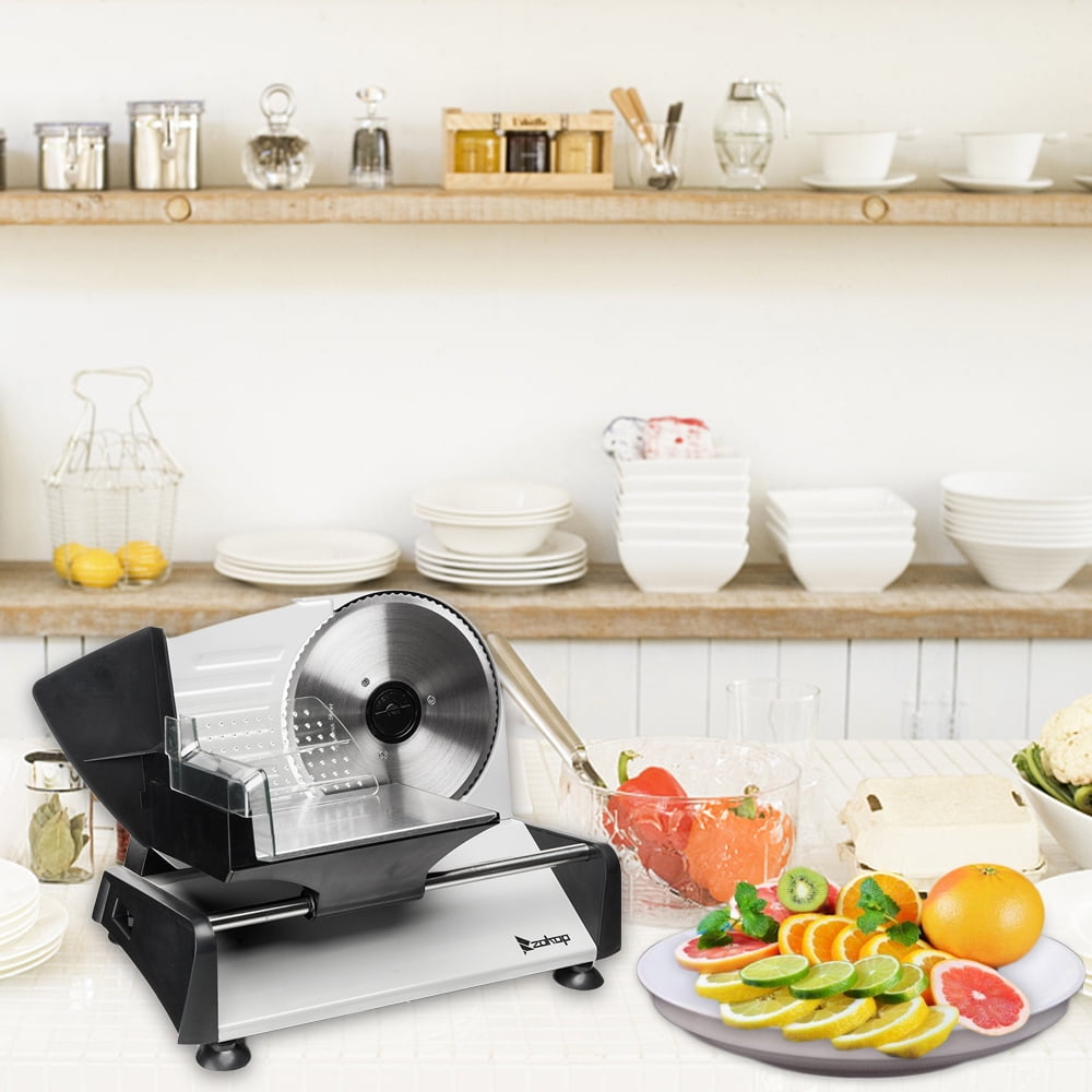 Lowestbest 110V/150W 7.5" Semi-automatic Gear Cutter, Machine Home Deli Food Slicer, Gray Lowestbest 110V/150W 7.5" Semi-automatic Gear Cutter, Machine Home Deli Food Slicer, Gray