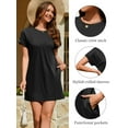thumbnail image 5 of Fancyglim Women’s T-shirt Dress Summer Short Sleeve Dresses Casual Solid Beach Mini Dress with Pockets Black M, 5 of 7