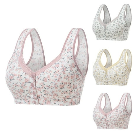 Itsame 1PC Bras for Women s Full Support Everyday Casual Bra Set Standard Straps Comfortable Breathable Wireless Comfort Bralette Yellow Size 4XL
